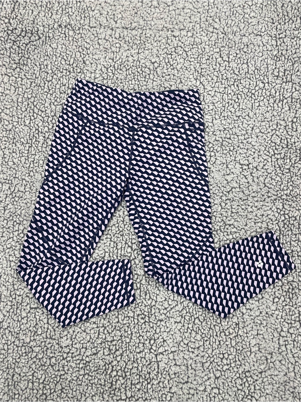 Sweaty Betty Power 7/8 Leggings Medium Navy Lavender Geometric Power Pocket